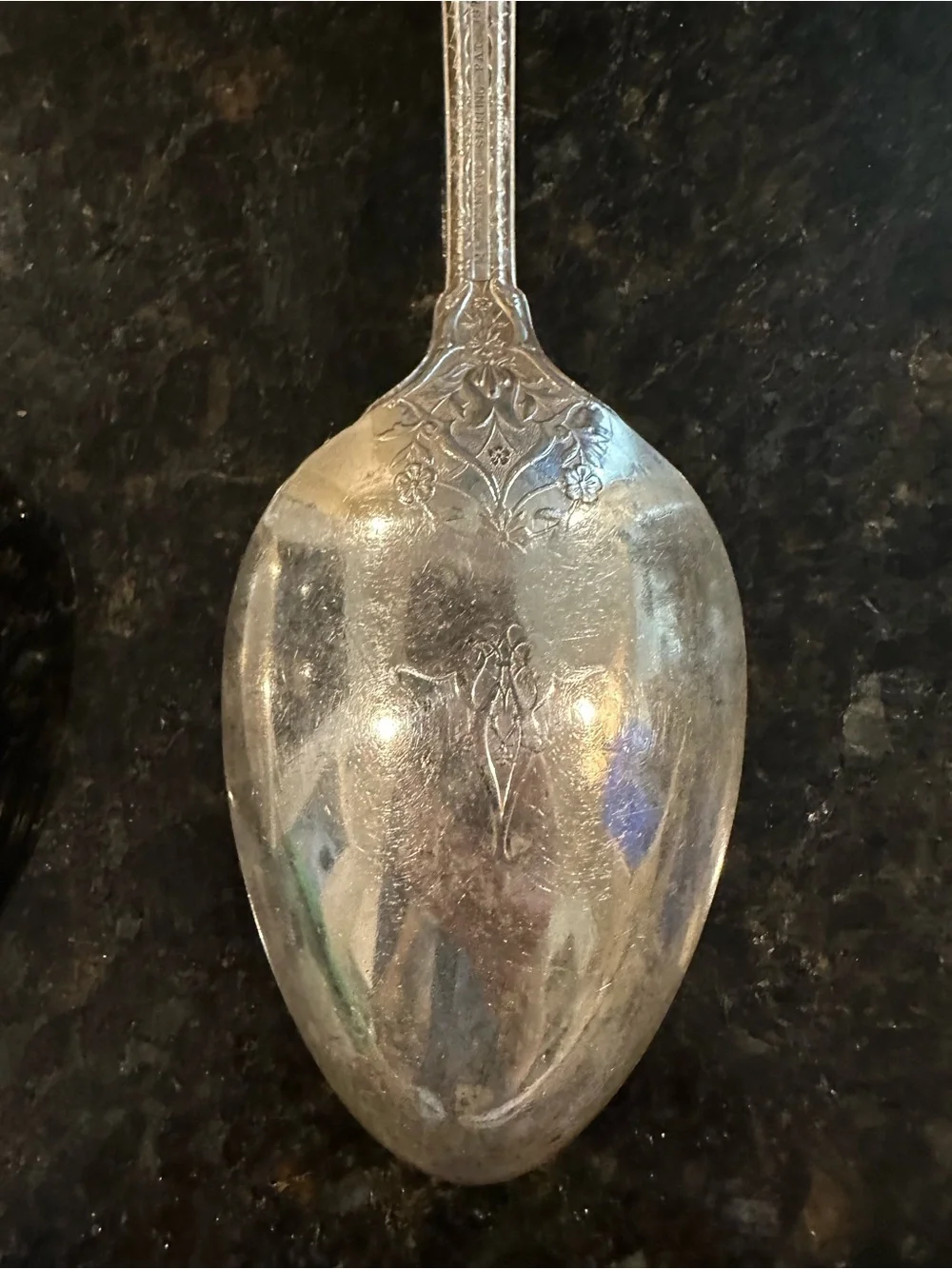 Pair of vintage Tiffany & Co. Silver Ornate Dinner Spoons